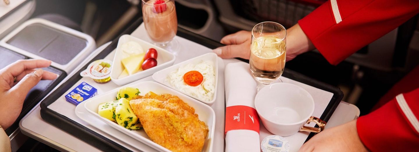 A menu for passengers travelling in Premium Economy Class