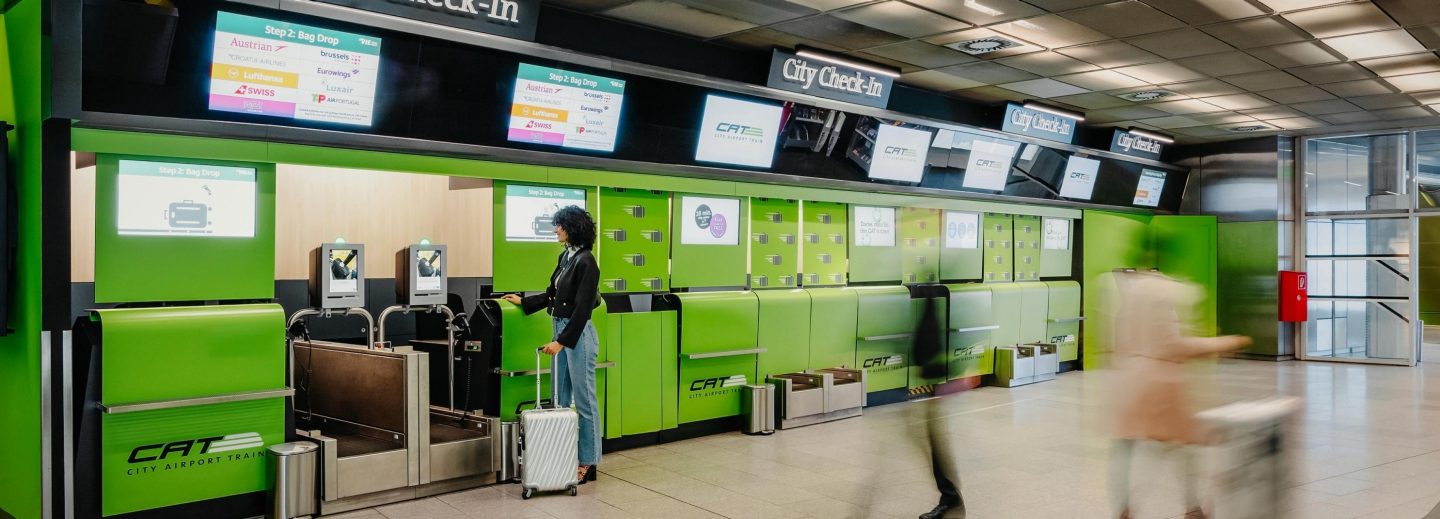 Check-in counter in Vienna city center