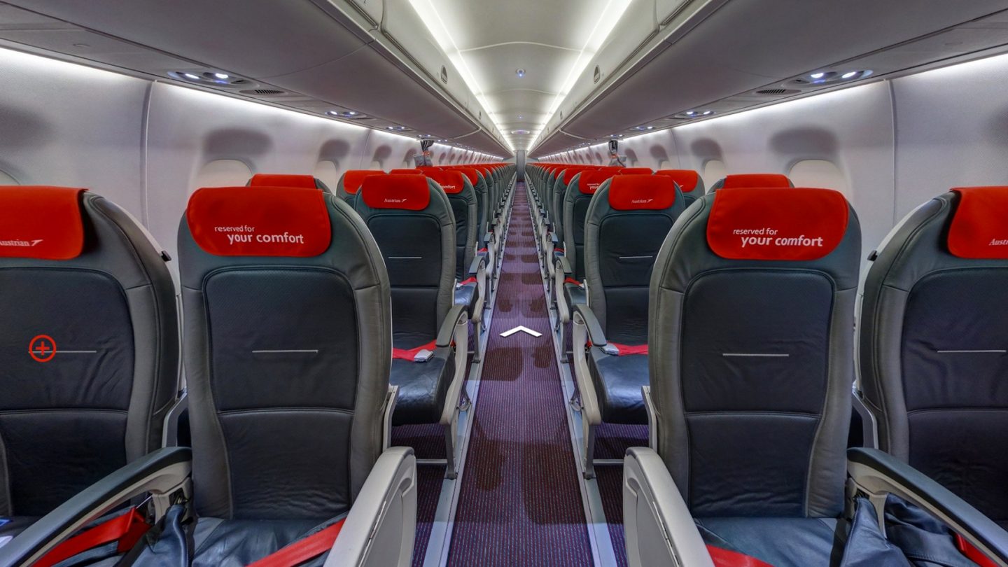 Interior view of the Embraer 195