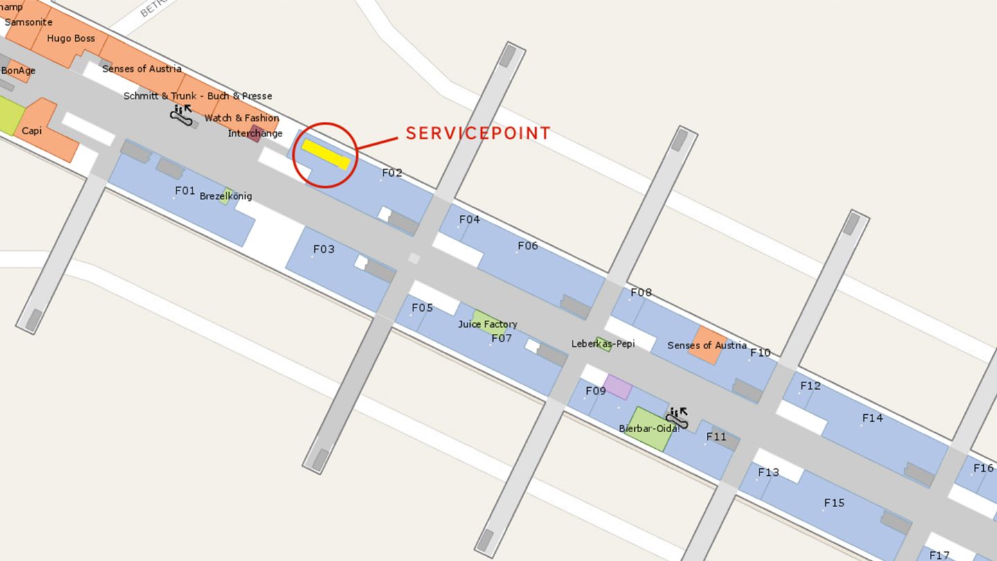 Site plan of the Austrian Service Center at the F-Gates at Vienna Airport