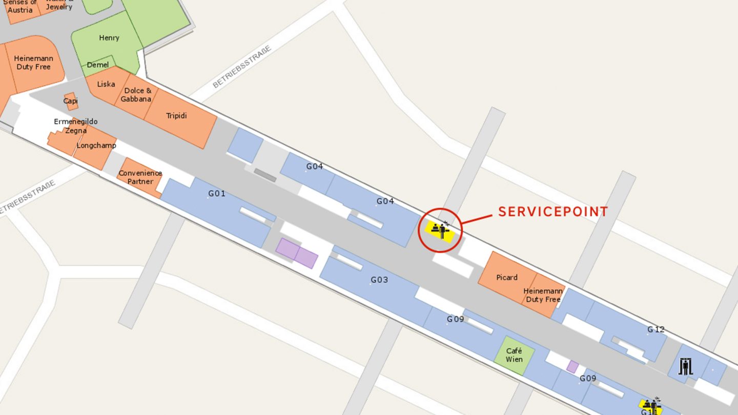 Site plan of the Austrian Service Center at the G-Gates at Vienna Airport